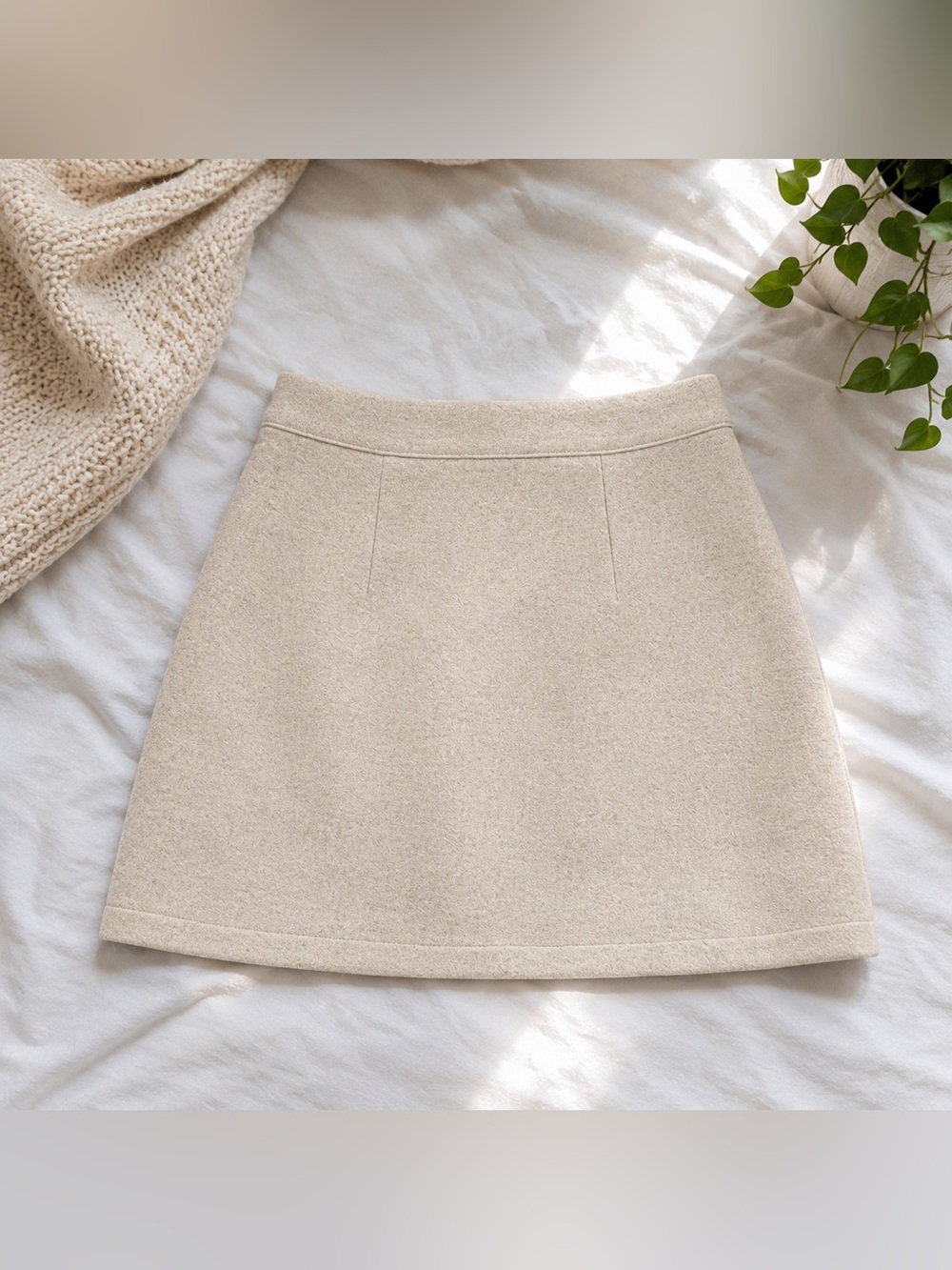 Classic Cream A-Line Mini Skirt
